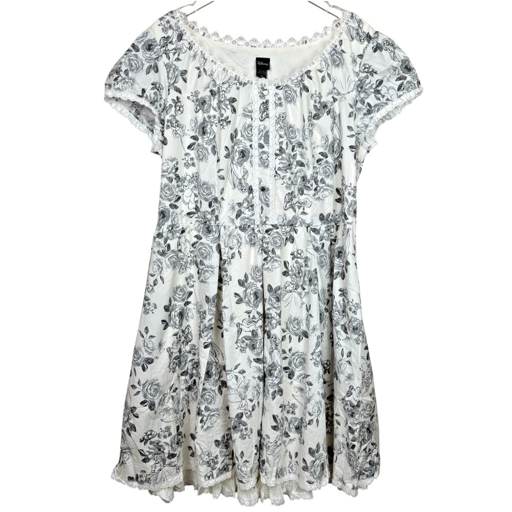 Disney Dress Womens 20 White Floral Princess Corset Lace Fit & Flare NEW